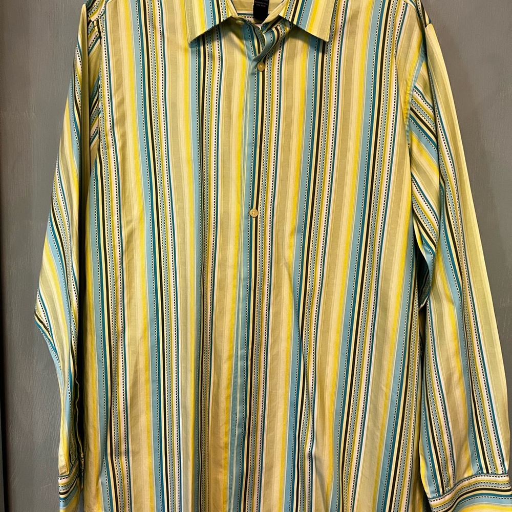 Multi-Colored Inc Button Down Casual Shirt, XL,